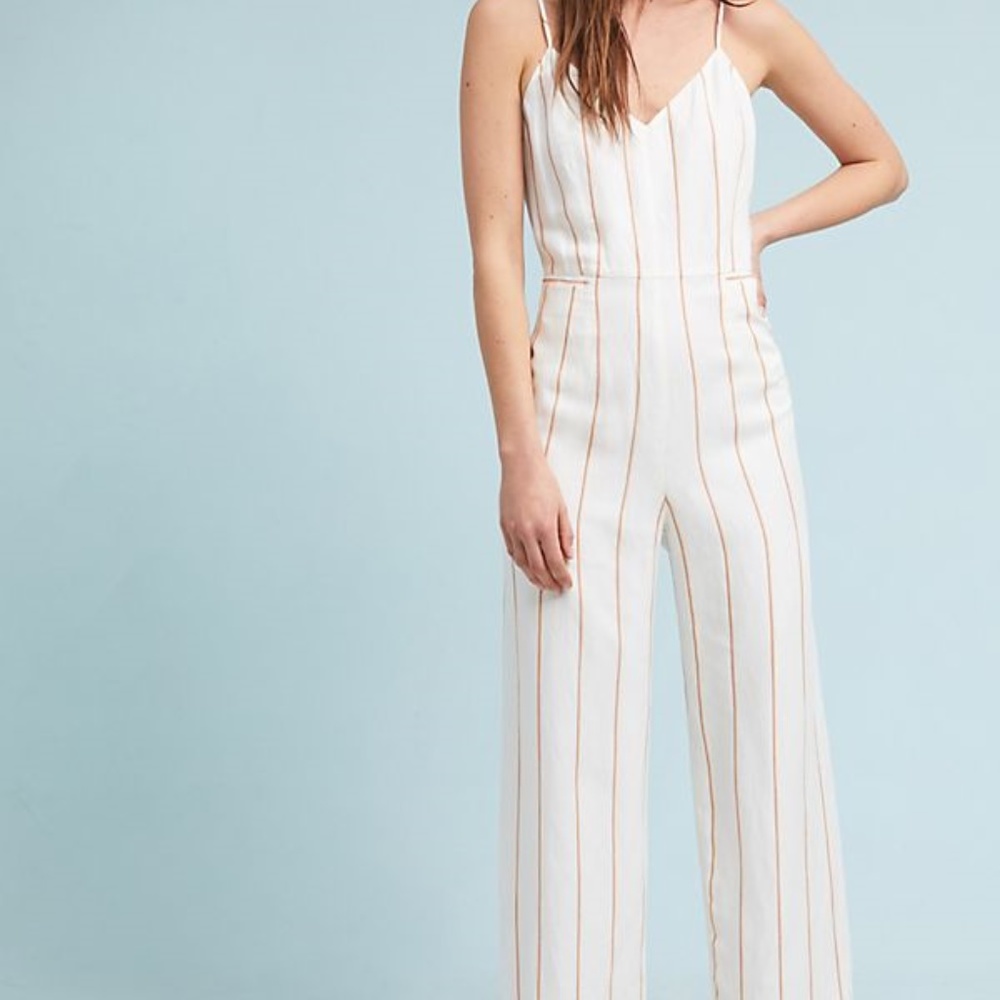 Anthropologie - The Essential Striped Jumpsuit NEW